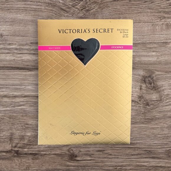 Vintage Victoria’s Secret Lingerie for Legs Silky Sheer Backseam Stockings Black - Picture 1 of 2